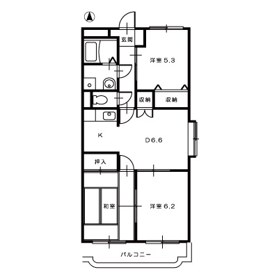 カーサフェリーチェⅠ201 間取図