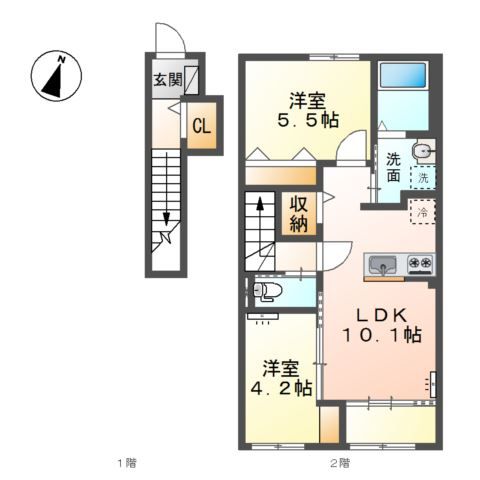 スターテラスⅡ総社駅南（仮202_間取図