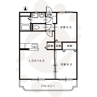 グランメールK102_間取図