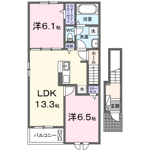 リジョイス井尻野B201_間取図