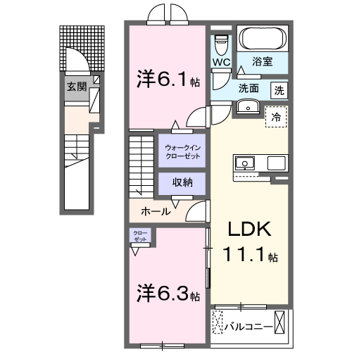 シェソアB202_間取図