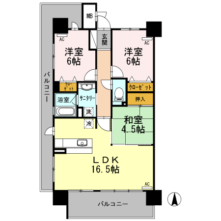 アルファステイツ総社中央Ⅱ801_間取図