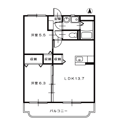 グランコートⅠ1_間取図