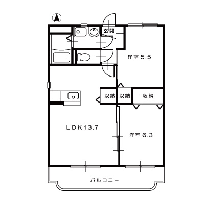 グランコートⅠ308_間取図
