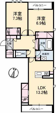モデルン総社201_間取図