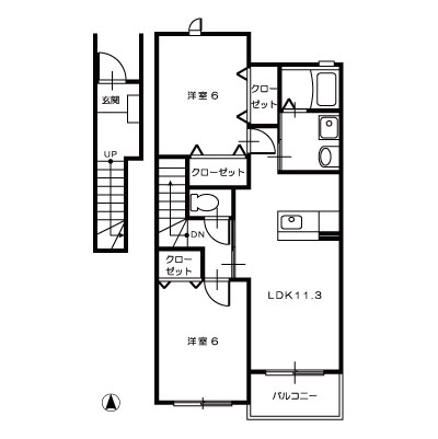 シャルマンフルールⅠB201_間取図