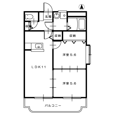 クレールコートⅡ201_間取図