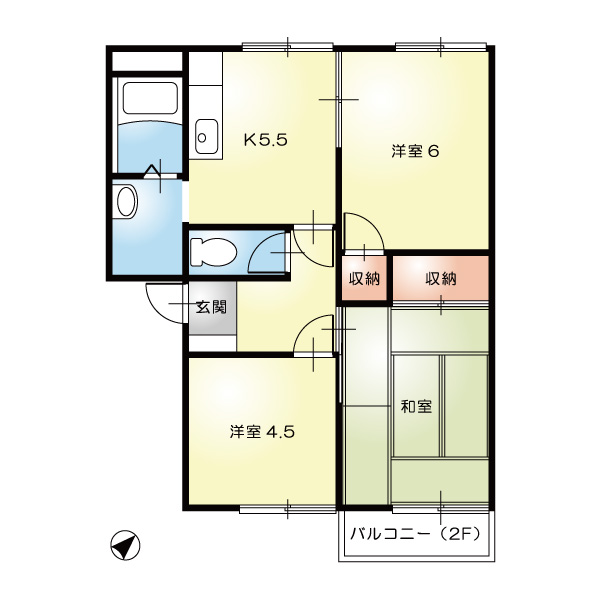 コーポ服部A205_間取図
