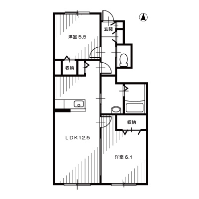 カレラガーデンA102_間取図
