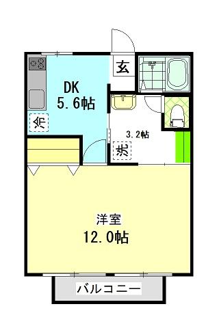 アメニティハイツⅠ203_間取図