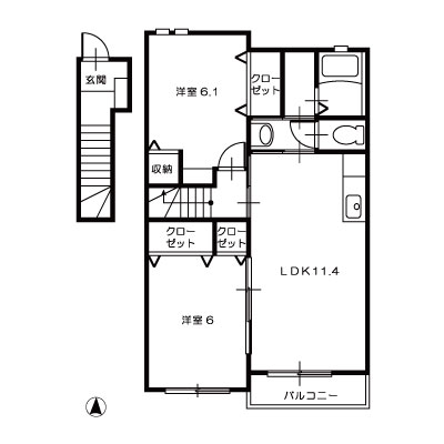 エスポワール21A201_間取図