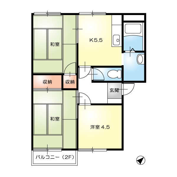コーポ服部A201_間取図