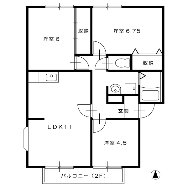 サンビレッジブライトA201_間取図