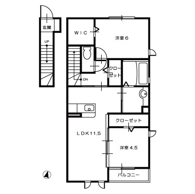 ブルースター東宮A202_間取図