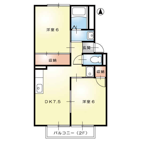 プレジール総社B202_間取図