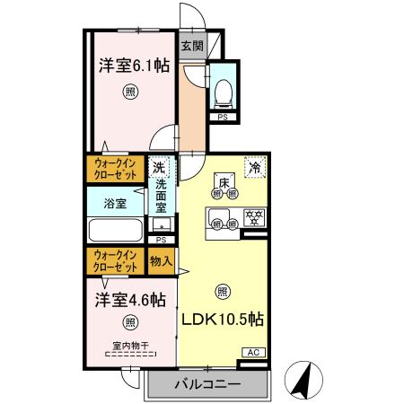 アンソレイユ103_間取図