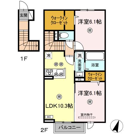 アンソレイユ201_間取図