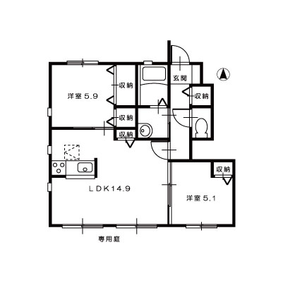 シャーメゾンきびじD12_間取図