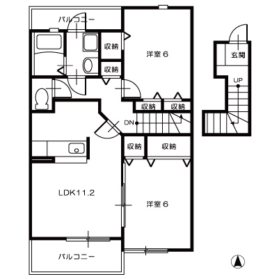RiverSide東祥B205_間取図