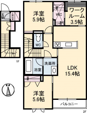 シャーメゾンアリビオ202_間取図