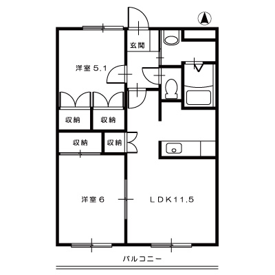 メイプルハウス102_間取図